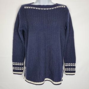 Loft Blue Boatneck Long Sleeve Sweater Women SP